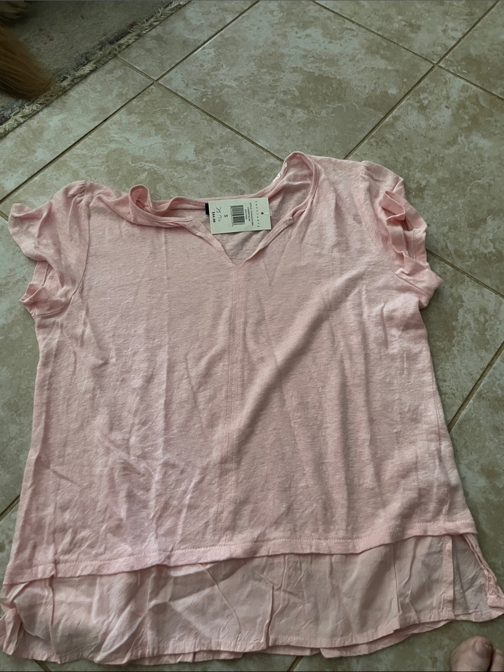 Sanctuary Girls Pink Short Sleeve Layered-Hem Tee